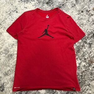Jordan Brand Mens Dri-FIT Jumpman Logo‎ Graphic T-Shirt Red Black Small